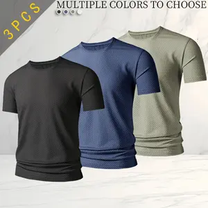 3-pack waffle short sleeve, casual and simple style, breathable fabric comfortable and not stuffy, unique texture with premium feel, suitable for sports and fitness, available in multiple colors for a fashionable look