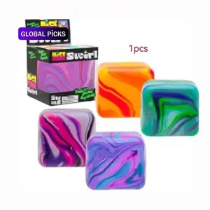 1pc Rotating Squeezing Cube, Soft Tpr Stress Relief Block, Ideal for Adults and Kids Travel Entertainment Children's Day Gifts, Perfect Gift for Pressure Relief #GLOBAL PICKS