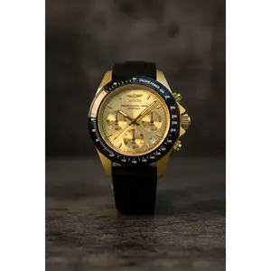 Invicta Speedway 50761 Chronograph Men's 40mm Gold Dial Gold Tone Steel Watch New