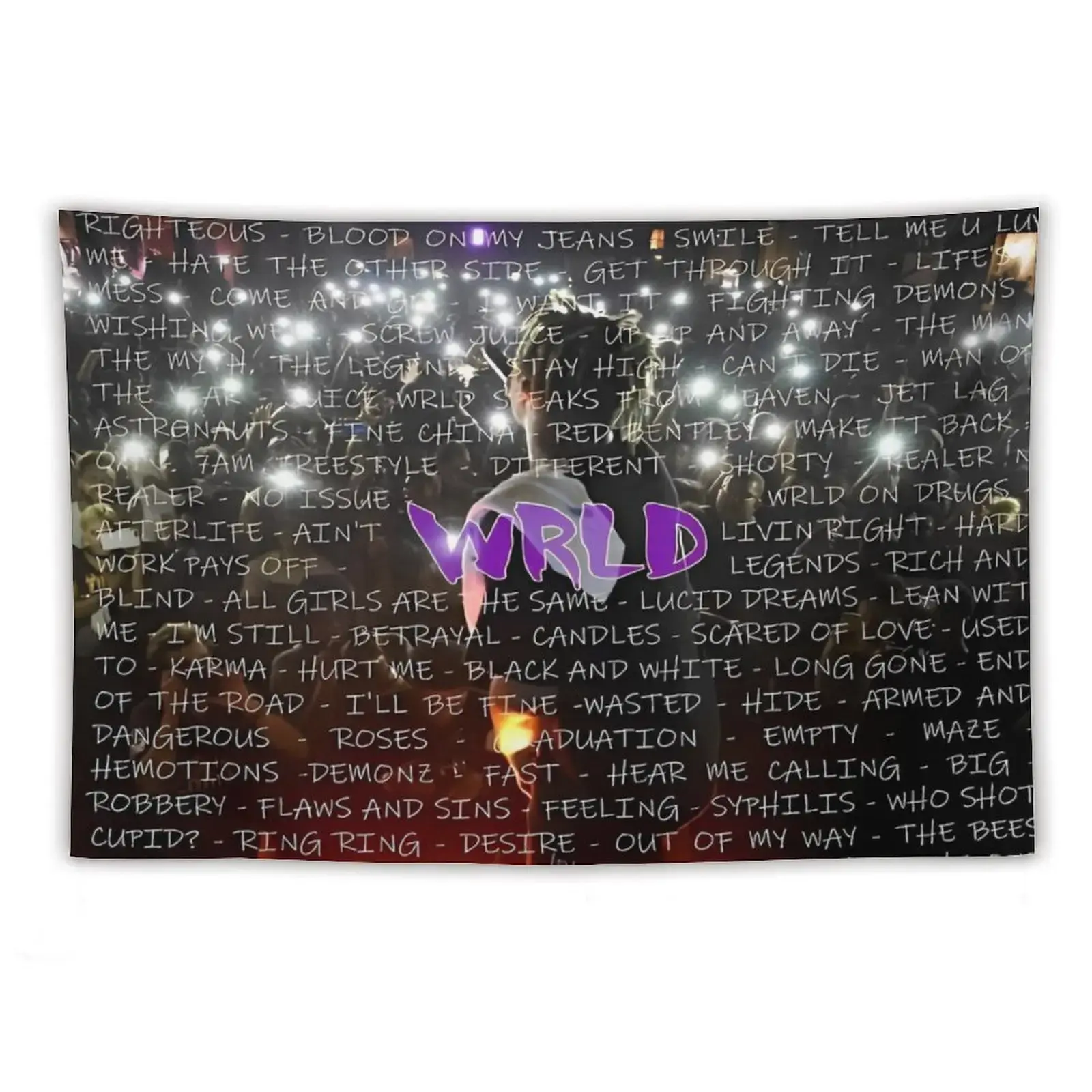 Juic Wrld Album Print Tapestry, Smooth Lightweight Decorative Hanging Rapper Music Art, 40x60in Funny Poster for College Party Room Indoor-Outdoor Decor Summervibes
