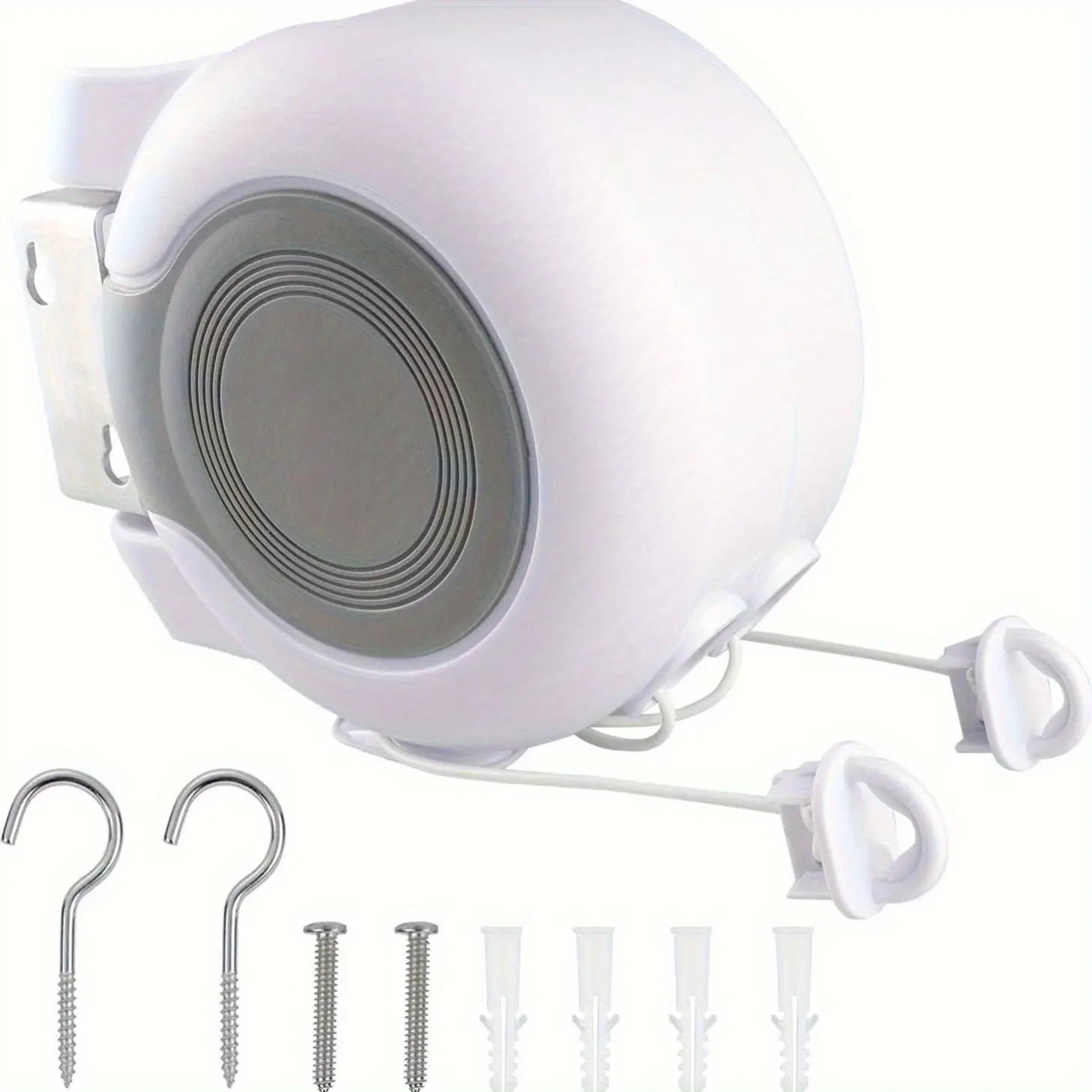 Dual Heavy-Duty Wall-Mountable Retractable Laundry Line, 98ft (1493.52cm) Adjustable Clothesline with 180-degree Rotating Bracket, Accessories & Easy Installation for Indoor & Outdoor Use (60.96cm Width, Ample Room), 98 Feet