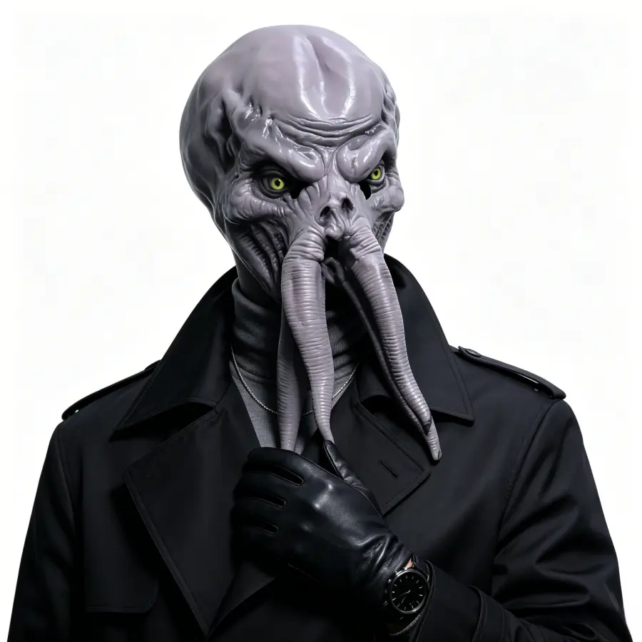 Hyper-Realistic Octopus Alien Latex Mask - Eye-Catching, Comfortable Sci-Fi Tentacle Creature Prop, Party Accessory for Halloween & Cosplay