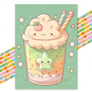 Ice Cream Pattern DIY Diamond Arts Painting Without Frame, DIY Decorative Arts Picture For Beginner, Home Wall Craft Decoration