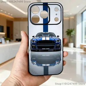 sports cars Blue Red M-Mustang  Phone Case for iPhone 17,16,15,14,13,12,11,Pro,Max,Plus Phone Cover Protective Black Cover