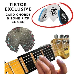 Learn to Play Guitar in Seconds | Deluxe Card Chords & Tone Pick Pack for Quick Guitar Learning