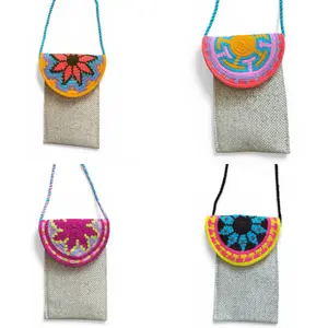 Handmade Phone Pouch | Crossbody Cell Phone Holder with Inner Lining , zipper