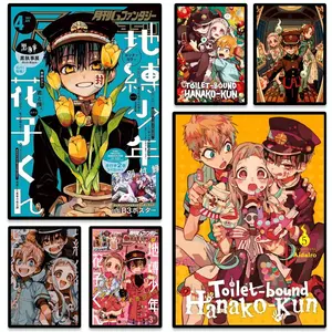 Fashion TTToilet-Bound Hanako-kuner Poster HD Heavy-Duty Self-Stick Waterproof Wall Decor Tool-Free Install Durable & Reusable Conceals Wall Flaws Elevates Home Style Perfect for Living Room Bathroom & Kitchen Easy Apply & Remove