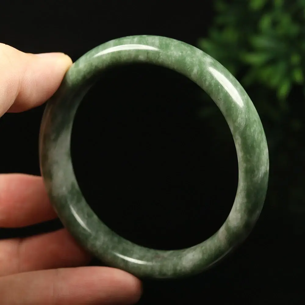 63mm Grade A 100% Natural Green Jade Bangle Bracelet Women's Bracelet 33888