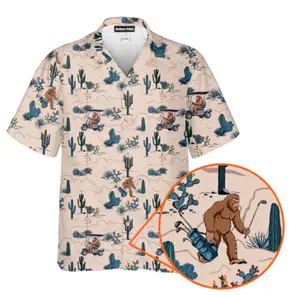 Bigfoot On The Green - Funny Golf Hawaiian Shirt