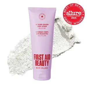 [First Aid Beauty] KP Bump Eraser Body Scrub with 10% AHA, Keratosis Pilaris Skin Exfoliator with Glycolic and Lactic acids
