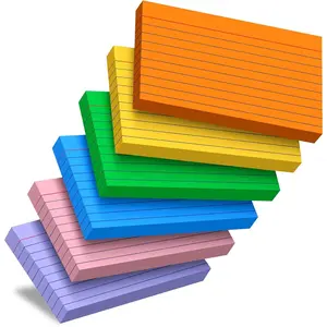 3x5 Lined Colored Index Cards 300 Count 6 Bright Colors 50 Sheets Per Color Ruled Notecards for Studying School Office and Home