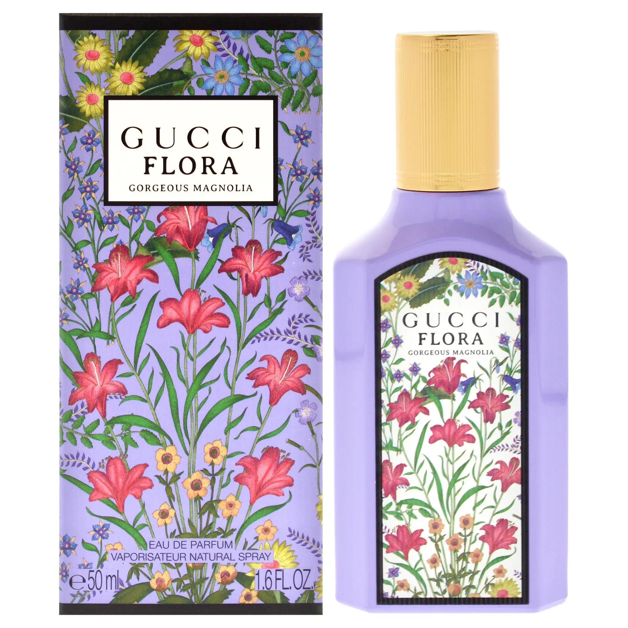 Gucci Flora Gorgeous-Magnolia EDP Spray - Glamorous Women's Fragrance, 1.6 fl oz Dreamy Floral Long-Lasting Romantic Wear Daily Cologne, Elegant Floral Perfume