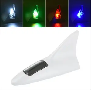 Car Decorative Lights Solar-Powered Shark Fin Antenna Roof Spoiler Modification Lights Anti-Rear-End Collision LED Strobe Lights