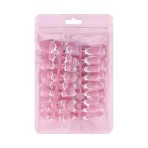 60Pcs White French Tip Press On Nails & Toenails Set – Square Medium Full Cover Fake Nails for Women – Reusable Stick On Nails Manicure & Pedicure Kit