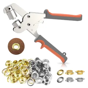 Grommet Kit , Grommet Tool Kit 3/8 Inch Grommets Eyelet Plier Set with 500 count Eyelets, Handheld Eyelet Kit Hole Punch Pliers Grommet Press Kits for Fabric Tarps Leather (10mm Grommets)