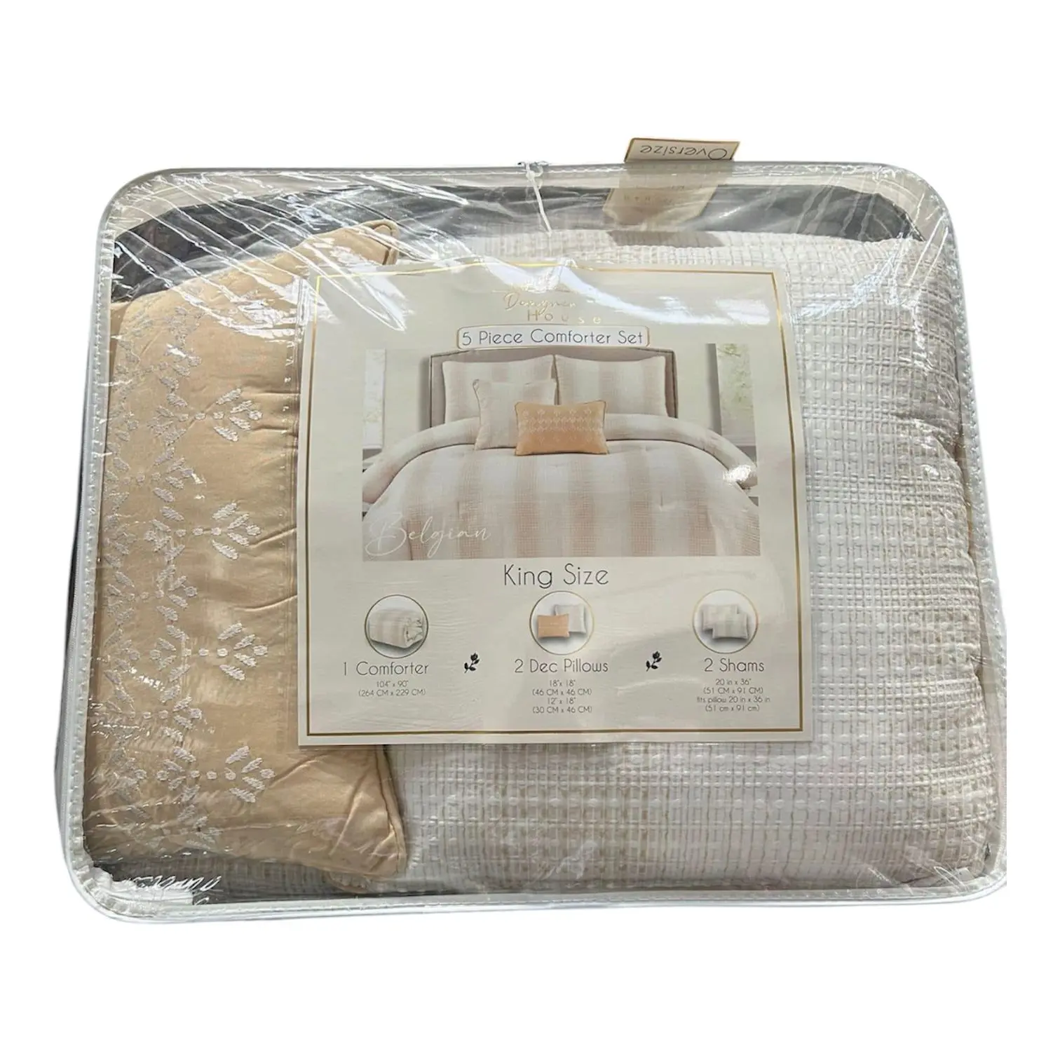 5 Piece Comforter Set Yellow King Size