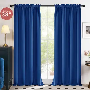 Deconovo 38W Rod Pocket Plain Curtains 2 Panels Thermal Insulated for Bedroom and Living Room