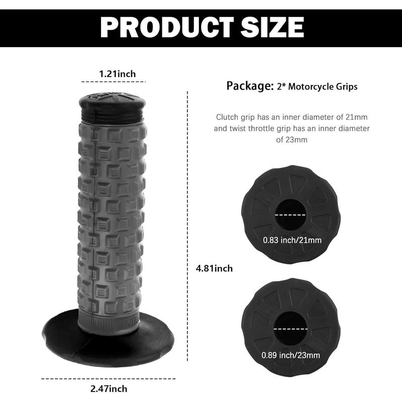 21mm & 23mm Motorcycle Grips,Upgraded Tapered Pillow Style Dirt Bike Grips for Anti-Slip & Relieving Hand Fatigue,Universal Motorcycle Handlebar Grip for Motocross ATV