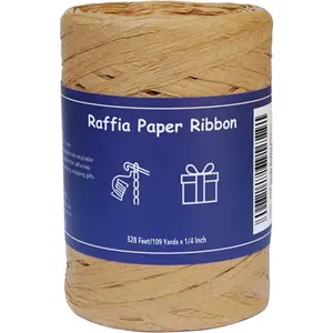 Ribbon for Gift Wrapping, Packing Paper Twine String, Craft Ribbon for Crochet - 1/4'' Wide, 109 Yards