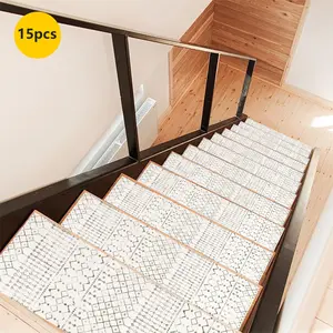 Non-Slip Stair Carpet, Step Protection Carpet, Decorative Bordered Stair Mat for Home Decoration & Bedroom Accessories - Suitable for Indoor, Outdoor Stairs & Multiple Scenarios.