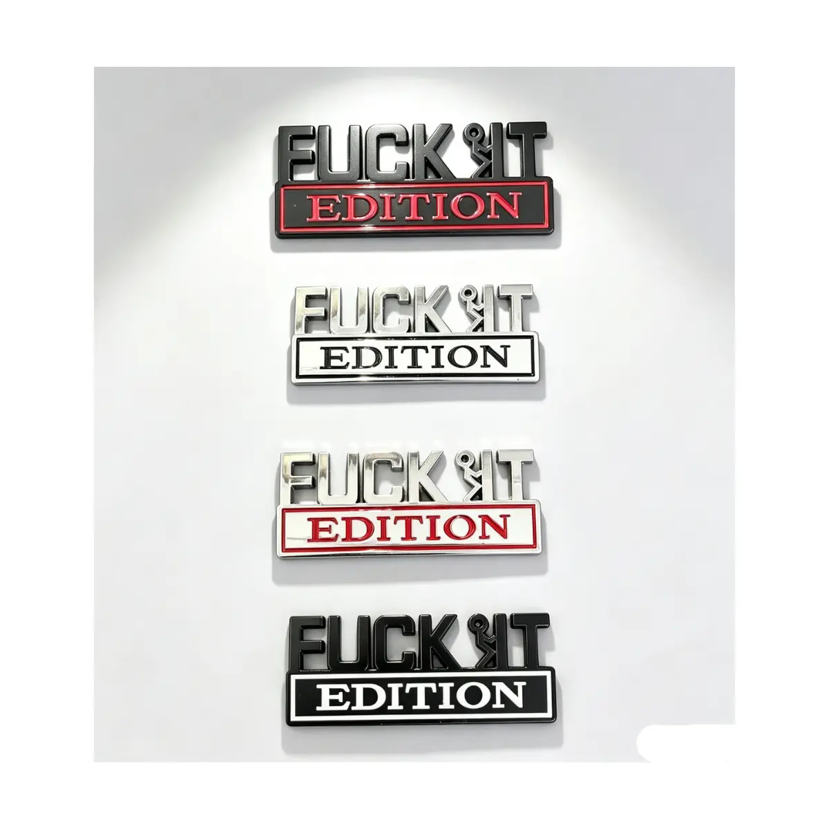 1PC Fuck IT Edition Emblem Badge 3D Sticker Car Decal for Auto Bumper, Universal Vehicle Exterior Side Rear Trunk Decal Badge for SUV, Truck, Laptop