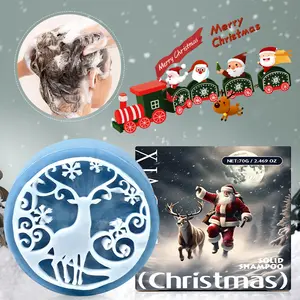 【Ten pack】ROZINO Merry Christmas Hair Soap with Jamaican Black Castor Oil Shea Butter Papaya Mint 70g Solid Shampoo for Festive Hair Care Ten Pack at a Better Price