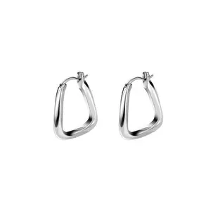 925 Sterling Silver Chunky Hoop Earrings Square Geometric Earrings,Fashion Jewelry Gift(Gold and Silver)