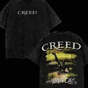 Creed Human Clay Washed T-Shirt, Double Printed Oversized Music Band Washed Tee, Rock Band Double Printed Washed Hoodie, Gift For Band Fan Crewneck Casual, Oversize shirt, Cotton tee NFS VNL OKL GMY Z9E