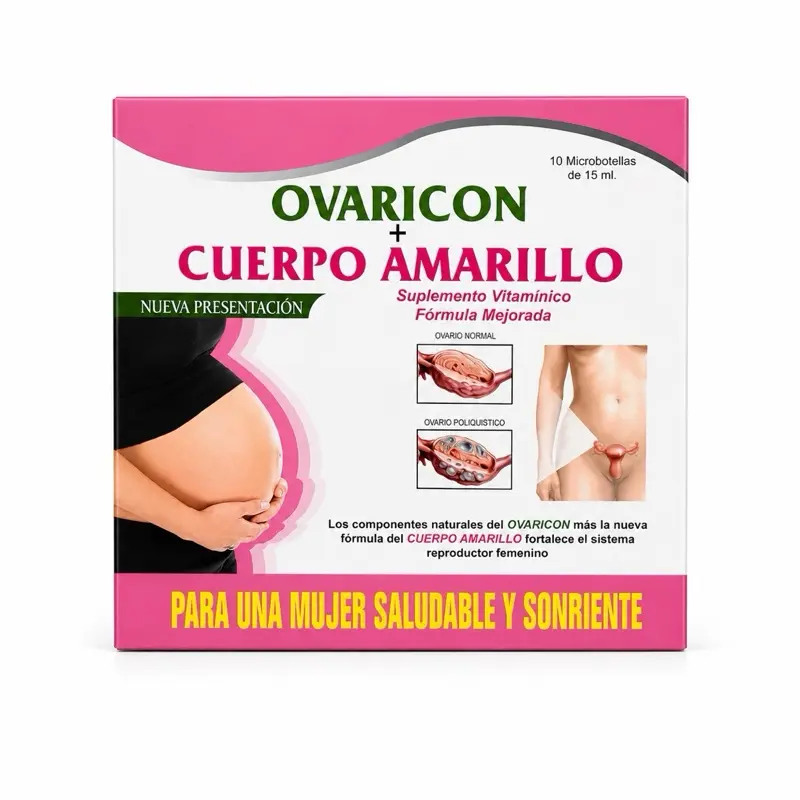 Ovaricon + Cuerpo Amarillo Vitamin Dietary Liquid Supplement, Cuerpo Amarillo Formula