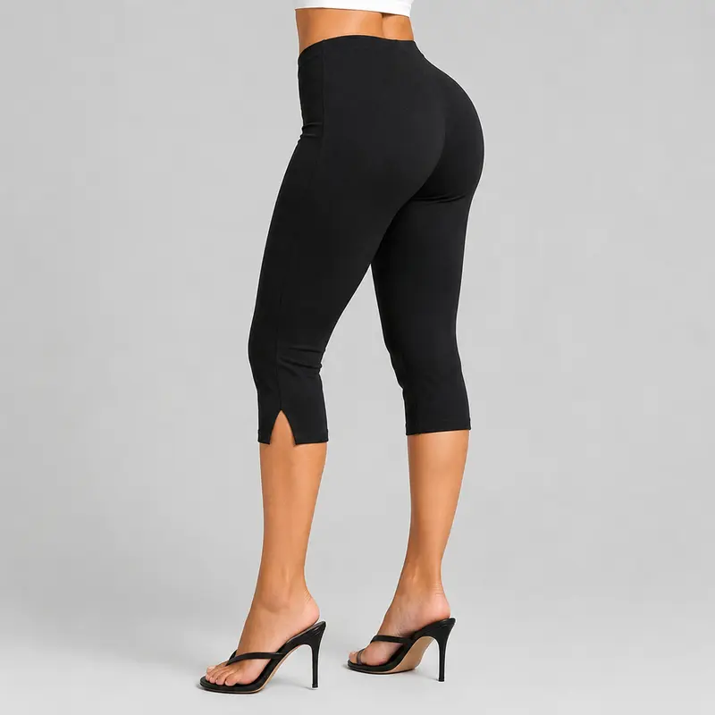 JOJOANS Women's Capri Pants Split Seven-Quarter Pants Elastic Slim Fit Casual Yoga Workout Activewear Cropped Pants For Daily Outdoor Casual Sportswear Pants Female Gym Clothes