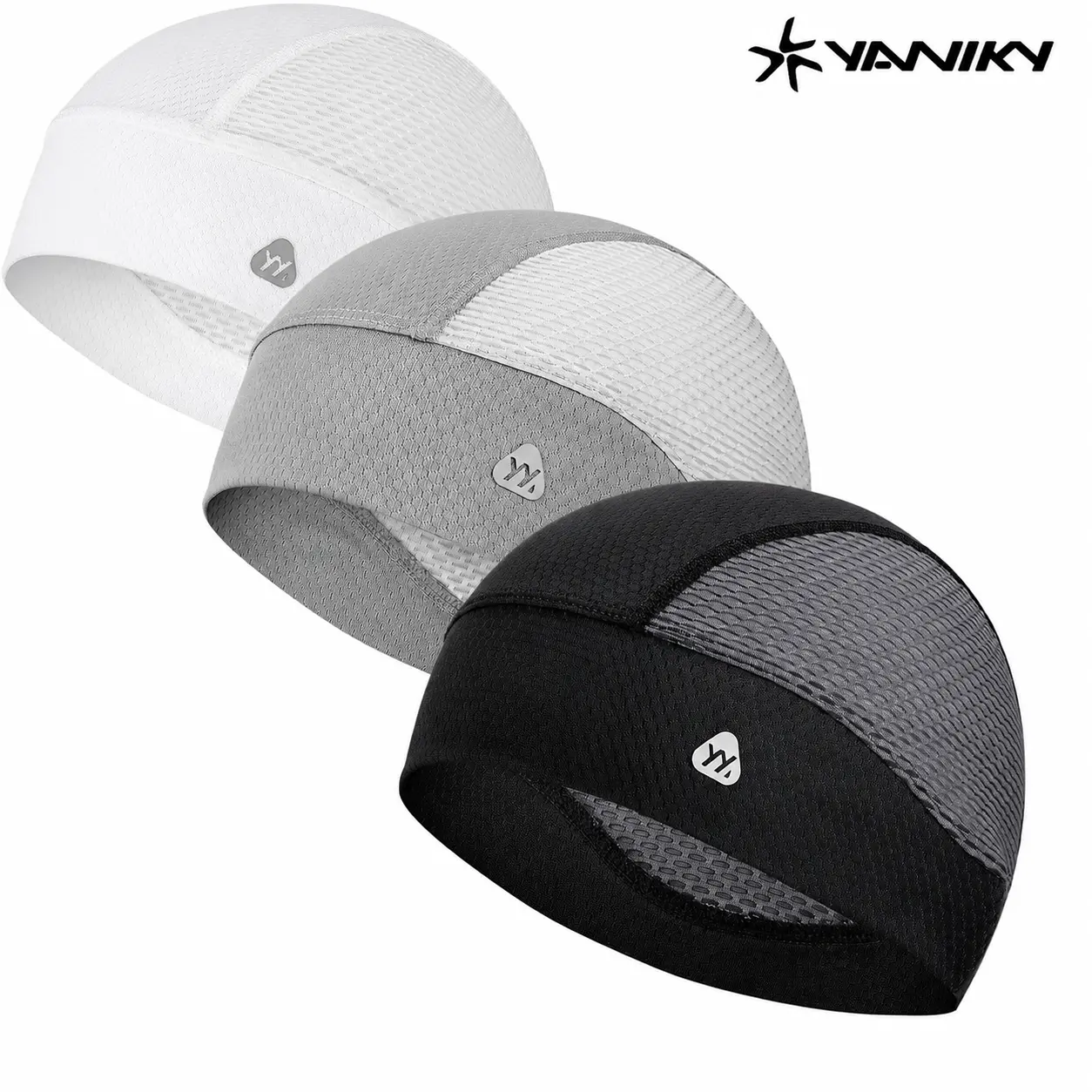 YANIKY Skull Caps for Men, Breathable Mesh Helmet Liner Sport Cooling Skull Caps for Women Sweat Cap Lightweight Cycling Cap
