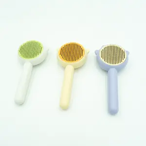 Pet Hair Grooming Brush for Cats & Dogs – Yellow, Green, Purple