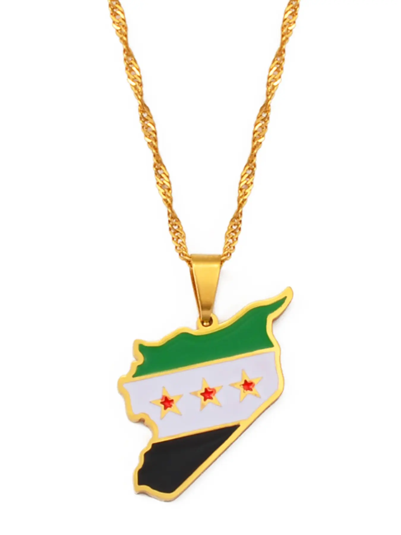 1pc Syria Map Flag Charms Pendant Necklaces Daily Wear Necklace Gift Necklace Syrians Jewelry Fashion Necklace
