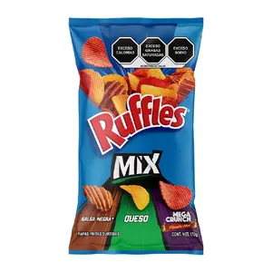 Ruffles Mix Salsa Negra Queso Mega Crunch Papas Fritas Surtidas 170g
