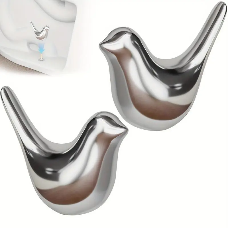 Bird Shape Toilet Bolt Cover Set, 2 Pieces, Easy Installation, Rust-Resistant, Suitable for All Toilets, Durable Design, Bathroom Accessory, Toilet Accessories Cover, Restroom, Home Goods