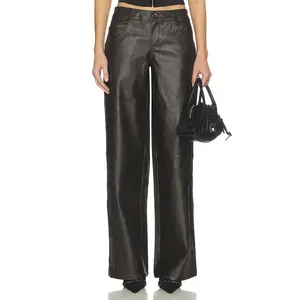 superdown Ana Faux Leather Pant in Black