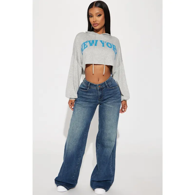 Lost As Always Stretch Baggy Jeans - Medium Wash