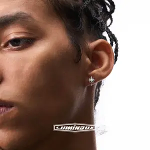 [LUMI10] S925 sterling silver Real Synthetic Moissanite Polaris Star stud earrings