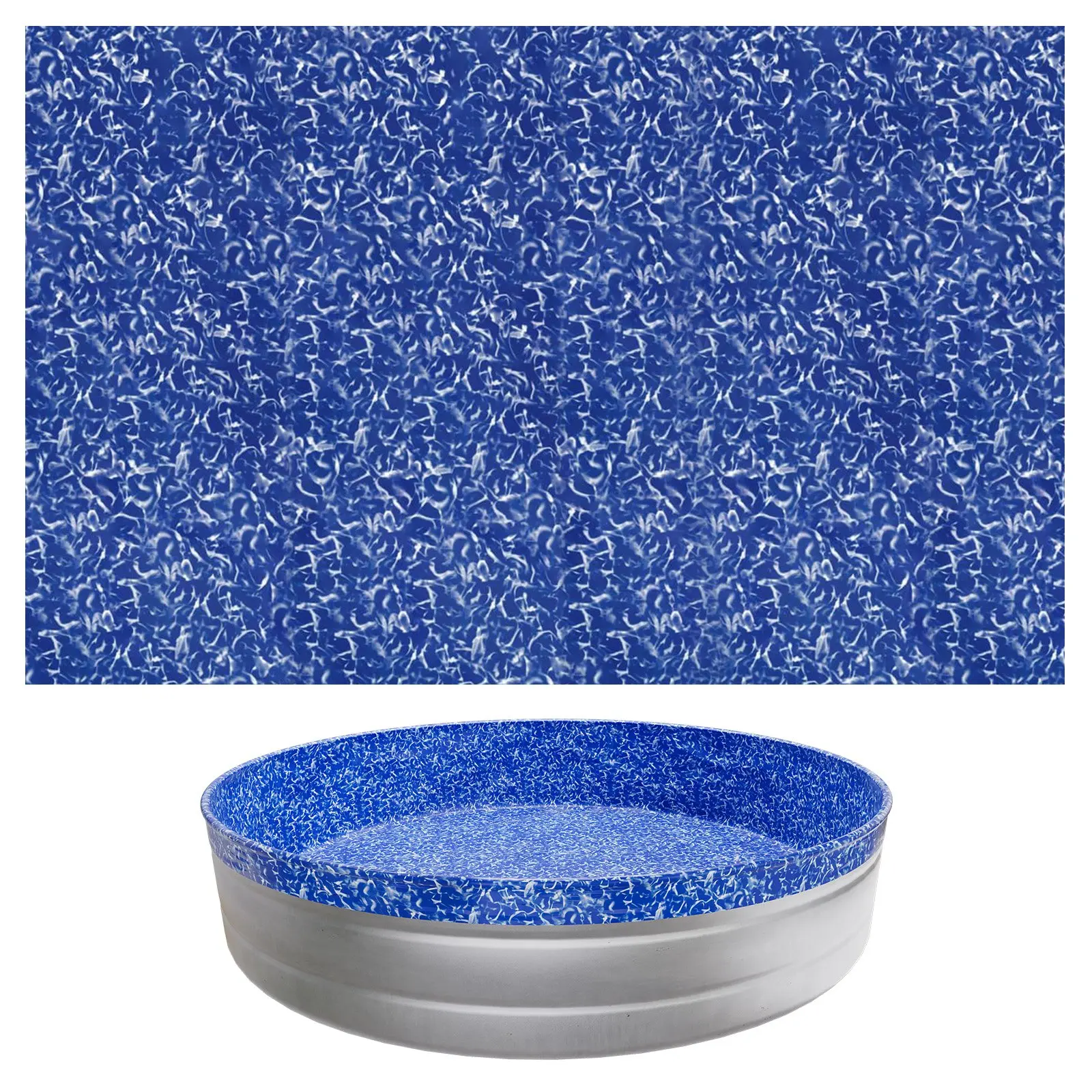 VEVOR 8ft Round Overlap Above-Ground Pool Liner, 27.5in Wall Height, 30 mil Thick Heavy-Gauge PVC Vinyl, Anti-Slip Backing, Easy Installation, Leak Patches, 20.9 lbs, Compatible with Steel-Walled Round Pools, Steel Walls