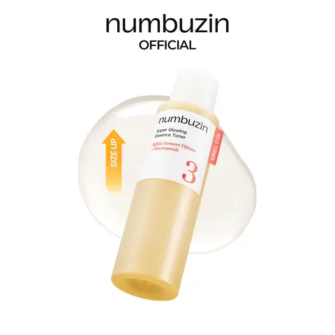 [numbuzin official]  No.3 Super Glowing Essence Toner, Fermented Toner for Skin Glow & Texture, Bifida, Niacinamide, Hydrating, Radiance-Boosting Essence, Pore Reset | 10.14 fl. oz.