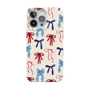 Casely iPhone 15 Pro Max Case | American Girlie | Red White & Blue Bows | Compatible with MagSafe | Classic Ultra Thin Design