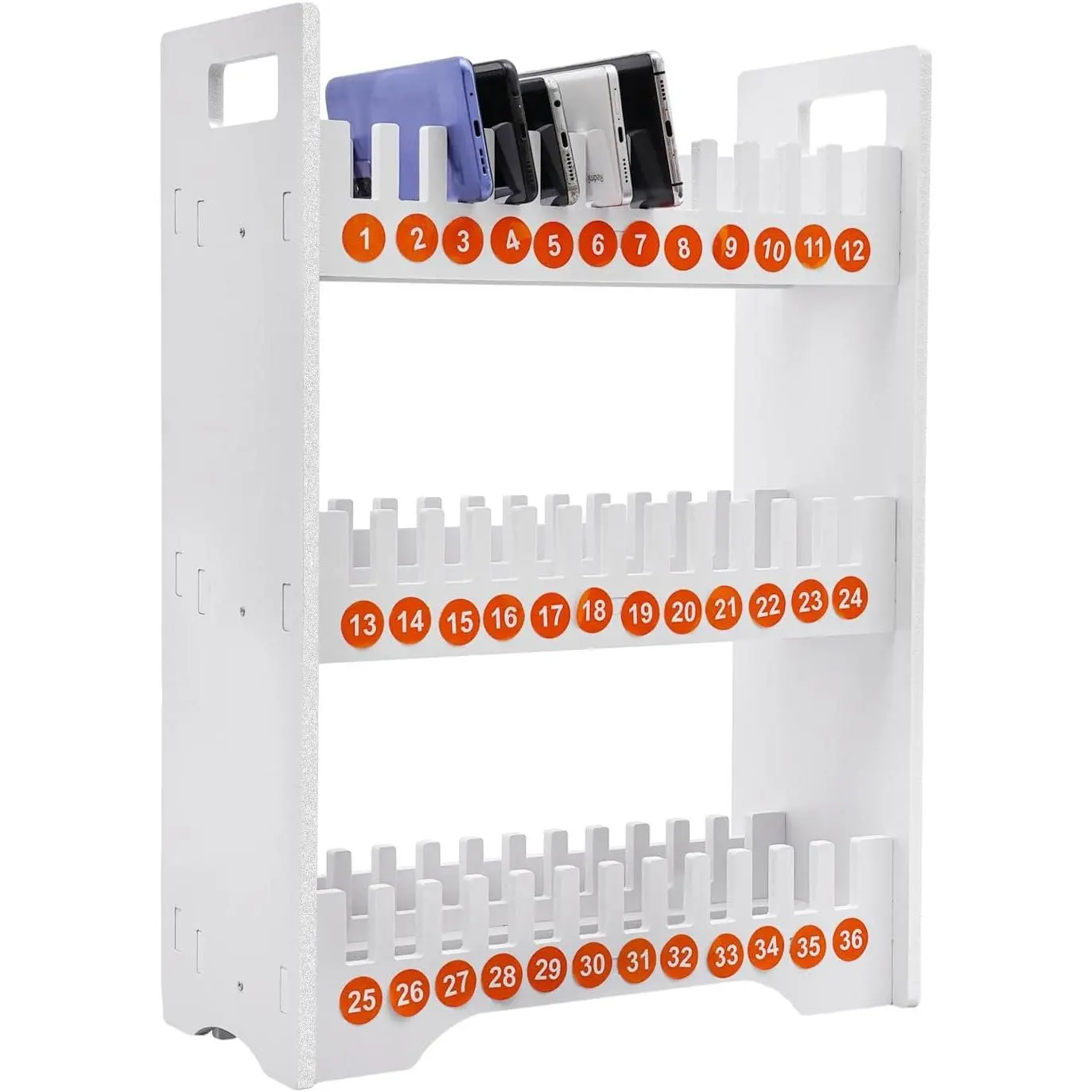 Cell Phone Holder Classroom Cell Phone Storage 3 Tier Multiple Cell Phone Stand Rack Mobile Phone Holder Desktop Organizer for Office Organizer 36 Slots for Daily Schedule Class