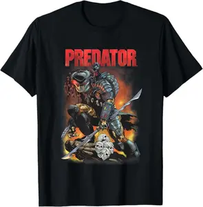 Predator Alien Hunter Graphic T-Shirt, Sci Fi Action Movie Monster Warrior Tee for Men Women