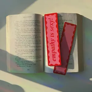 empathy is sexy bookmark (red/pink) - 2x8in decorative bookmark - book accessories