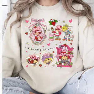Youth + Adult Strawberry Shortcake Shirt, Cartoon Characters Sweatshirt, Cartoon Coquette, Holiday 2025 Vibes, Best Friends Forever ANWS
