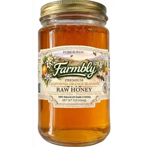 California Orange Blossom Raw Honey – Unfiltered, Unpasteurized Pure Honey – Premium Glass Jar – Natural Floral Citrus Taste – Artisan Bee Farm Honey for Tea, Coffee, Toast & Cooking – 16 oz