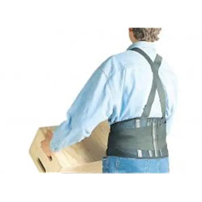 SAS Deluxe Tapered Back Support Brace - Lightweight Nylon, Adjustable Dual Elastic Stretch-Bands, Flexible Contoured Stays, 6 Fully Enclosed Steel Springs Stay, Steel Springs for Full Range of Body Motion, Medium (32-38 in), Six Fully Enclosed Steel Sprin