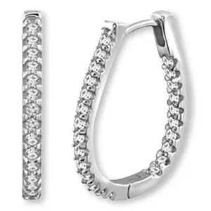 Radiance by Absolute™ Platinum-Plated 0.77ctw Oval Hoop Earrings