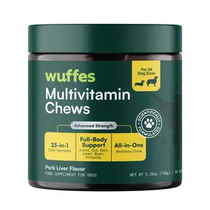 Wuffes Multivitamin Chews for Dogs - Daily Supplement for Immune, Skin, Coat & Digestive Health - All Breeds & Ages - MADE IN USA - 60 Soft Chews