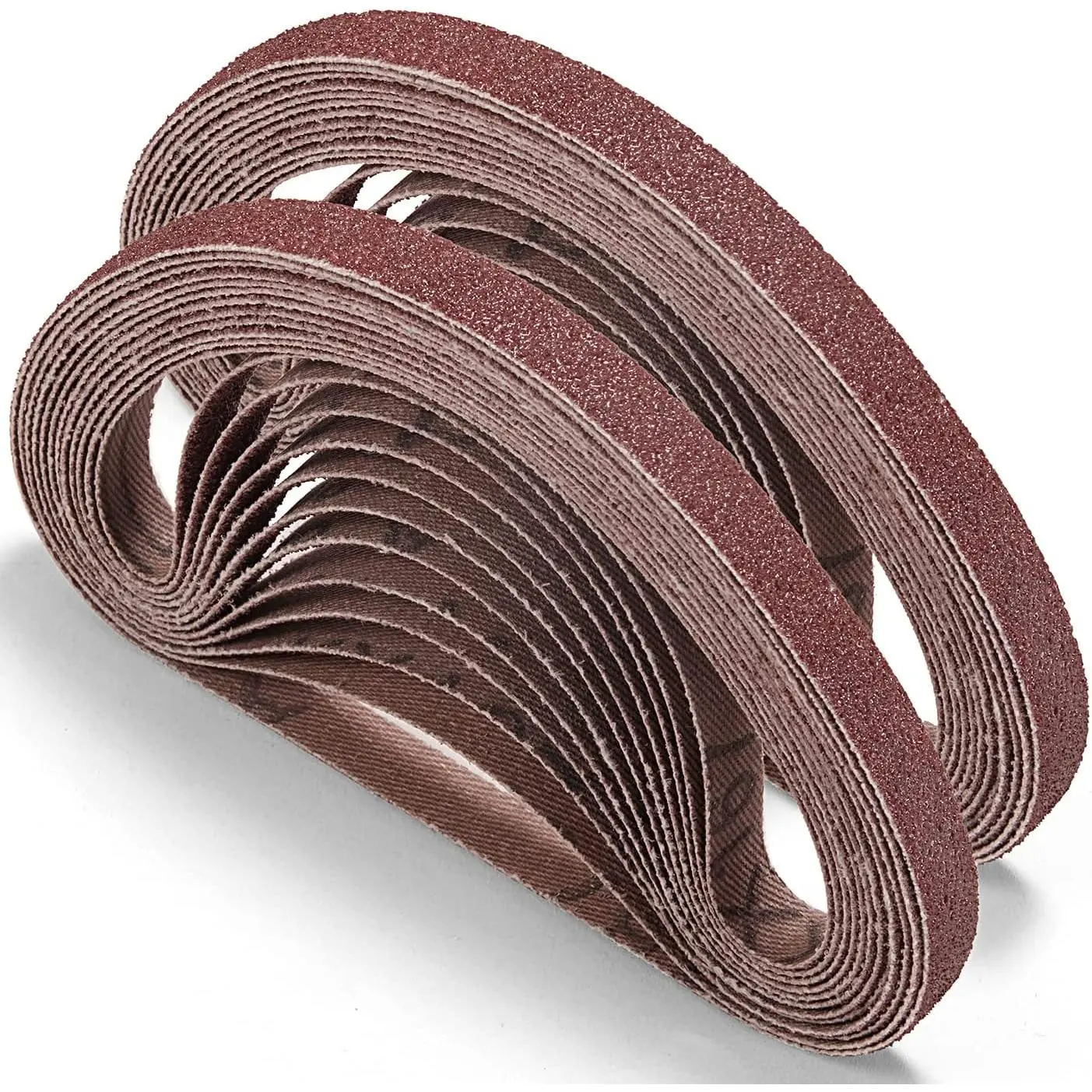 Sanding Belt 24 Pack 1/2 x 18 Inch Aluminum Oxide Air File Sander Belt Assortment, 4 each of 60 80 120 150 240 400 Grits, Belt Sander Tool for Woodworking, Metal Polishing and Spot Weld Removing